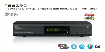 Telesystem TS6290: Ricevitore Digitale Terrestre con porta USB - Twin Tuner